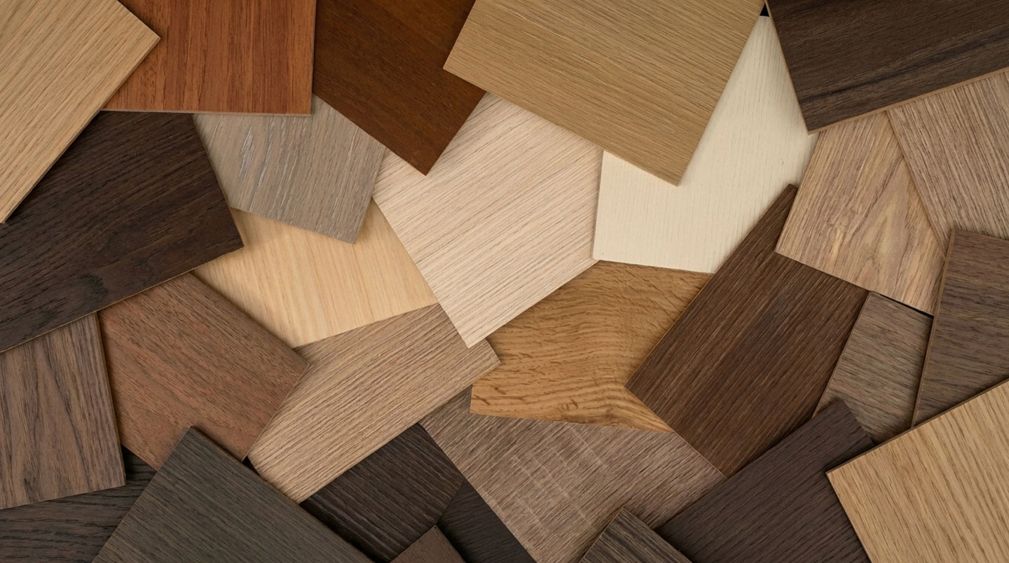 Comparaison de quatre essences de plancher : chêne, érable, noyer et frêne