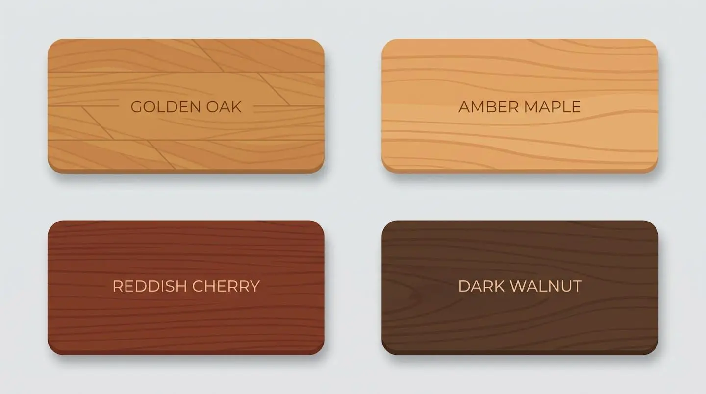 Comparaison de quatre essences de plancher : chêne, érable, noyer et frêne